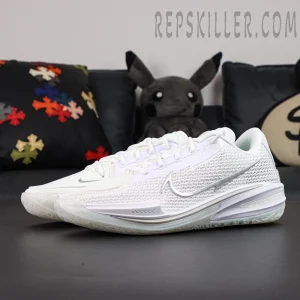 Air Zoom GT Cut ‘White Chrome’ side profile showcasing sleek white mesh upper with metallic chrome Swoosh.
