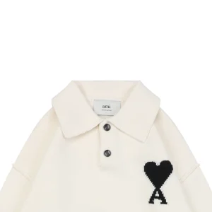 Ami Heart Logo Polo Knit Sweater5.jpeg