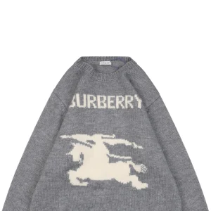 BBry Horse Logo Wool Knit Sweater Grey