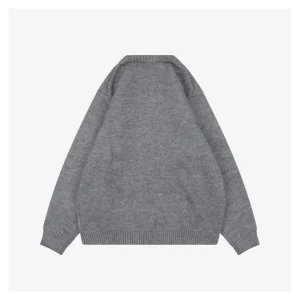 BBry Horse Logo Wool Knit Sweater Grey