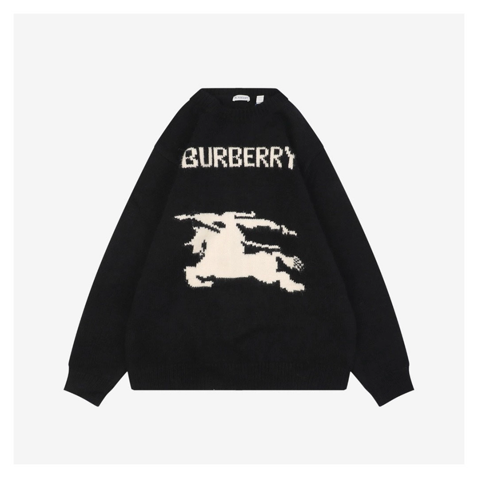 BBry Horse Logo Wool Knit Sweater