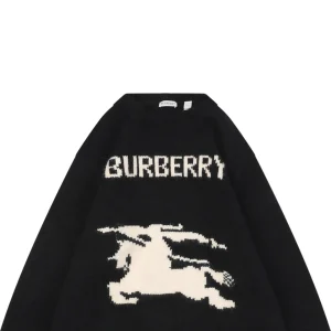 BBry Horse Logo Wool Knit Sweater Black