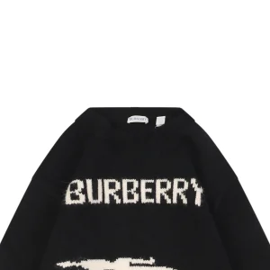 BBry Horse Logo Wool Knit Sweater Black