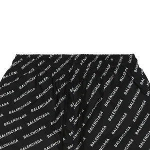 Balenciaga Allover Diagonal Logo Shorts Black