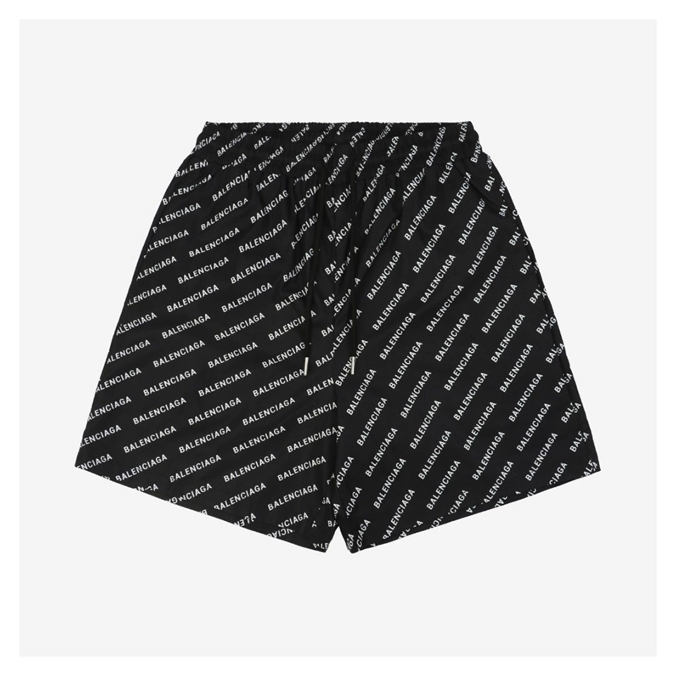 Balenciaga Allover Diagonal Logo Shorts