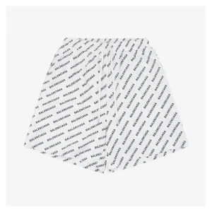 Balenciaga Allover Diagonal Logo Shorts White