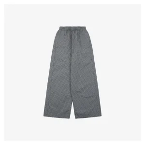 Balenciaga Cotton-Linen Check Wide Pants