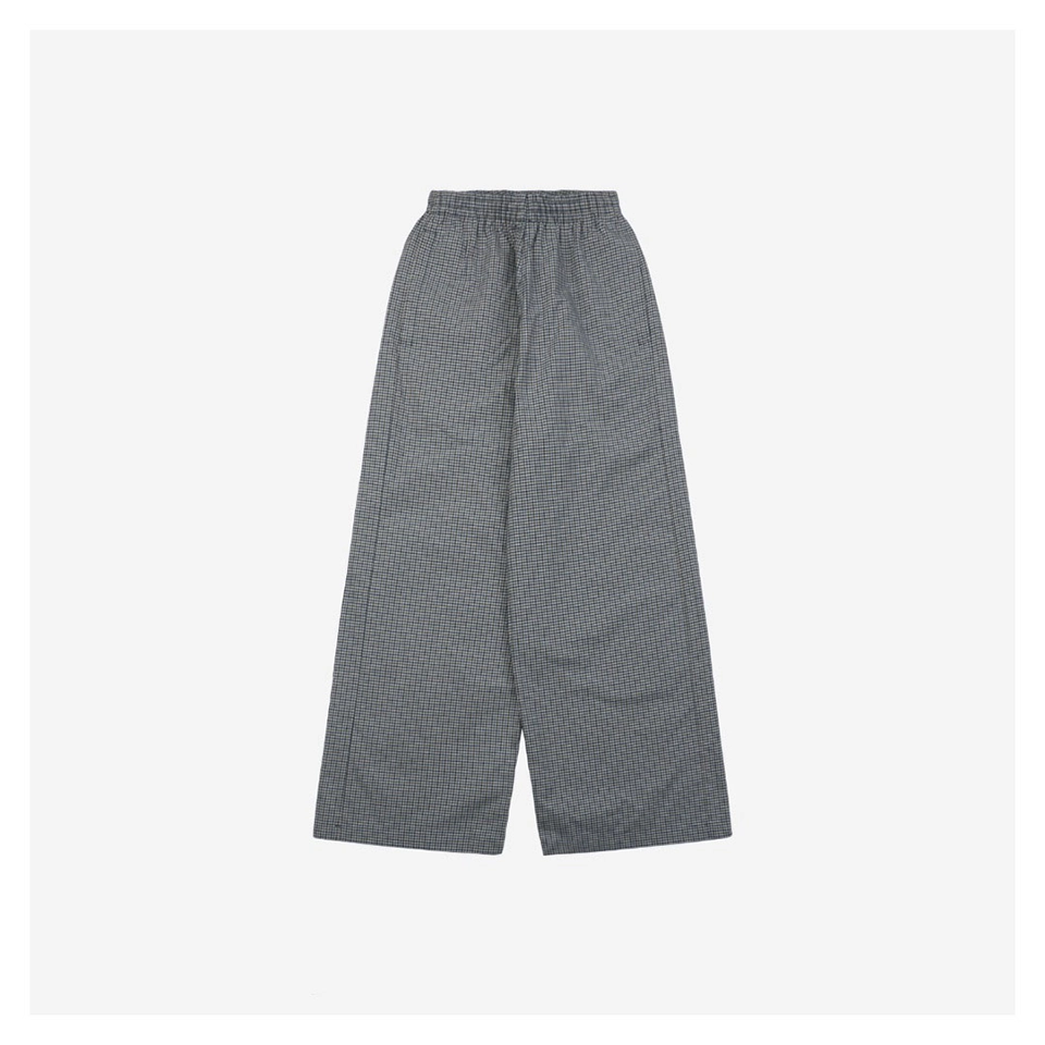 Balenciaga Cotton-Linen Check Wide Pants