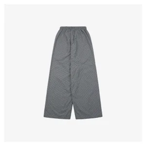 Balenciaga Cotton-Linen Check Wide Pants