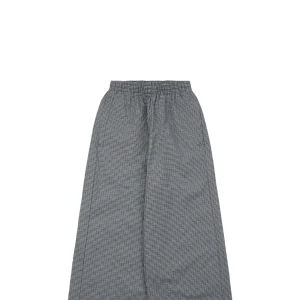 Balenciaga Cotton-Linen Check Wide Pants