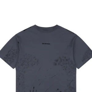 Balenciaga Painted Effect Paris Logo Embroidered T-Shirt2.jpeg