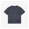 Balenciaga Painted Effect Paris Logo Embroidered T-Shirt
