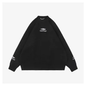 Balenciaga Ski Embroidered Crewneck Sweater Black