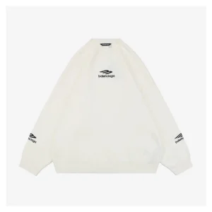 Balenciaga Ski Embroidered Crewneck Sweater White