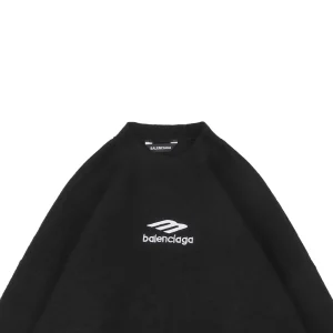 Balenciaga Ski Embroidered Crewneck Sweater Black
