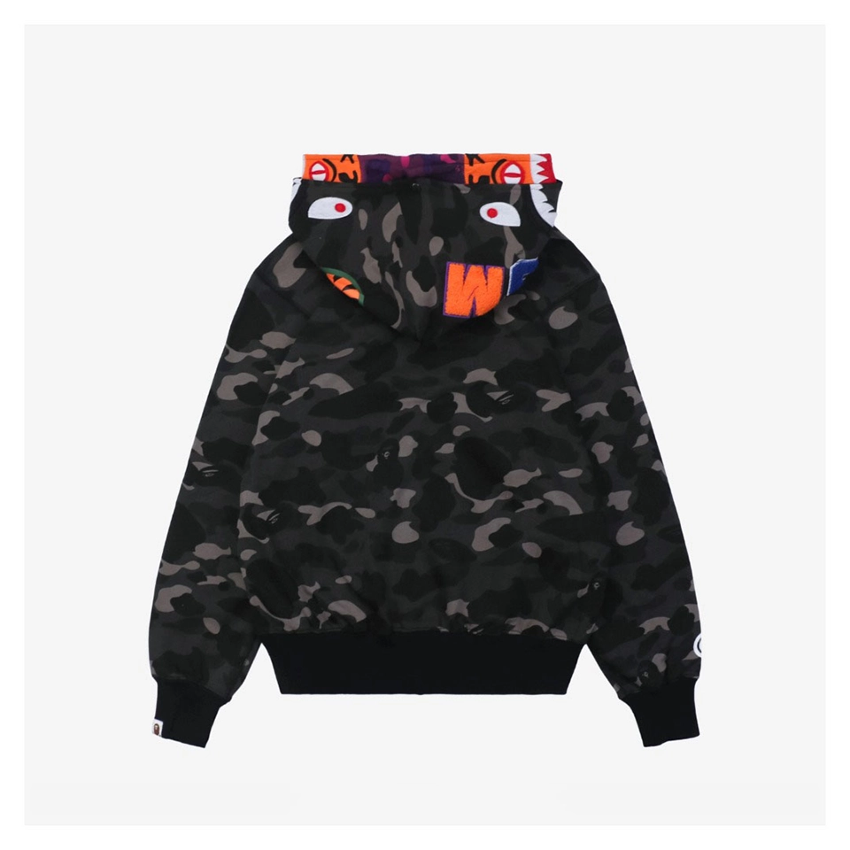 Bape Shark Full Zip Camo Hoodie Black
