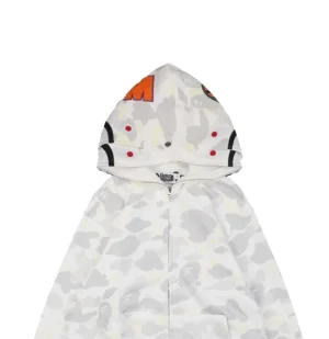 Bape Shark Full Zip Camo Hoodie White