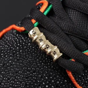 Bronx Girls Skate x Dunk Low SB ‘Mel & Kava’ lace dubrae close-up with gold BXGS lettering