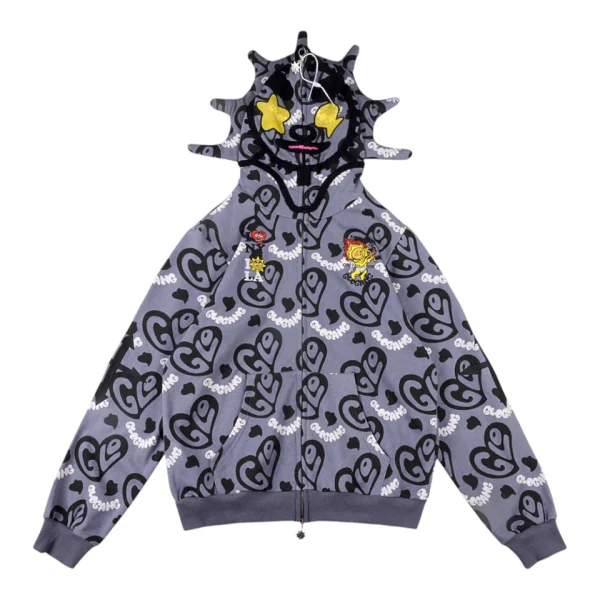 Glo Gang Cupid Heart Graphic Full Zip Hoodie