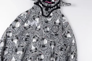 Glo Gang Grey All-Over Character Print Hoodie1