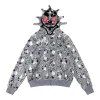 Glo Gang Grey All-Over Character Print Hoodie