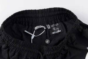 Hellstar White Flame Logo Black Shorts1