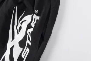 Hellstar White Flame Logo Black Shorts4