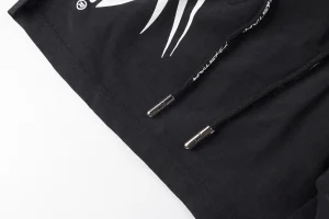 Hellstar White Flame Logo Black Shorts5