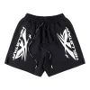 Hellstar White Flame Logo Black Shorts
