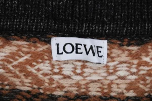 L Christmas Fair Isle Polo Knit Sweater Logo tag