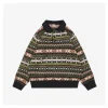 L Christmas Fair Isle Polo Knit Sweater