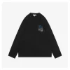 L Color-Contrast Dislocated Logo Embroidered Shirt (Black/White)