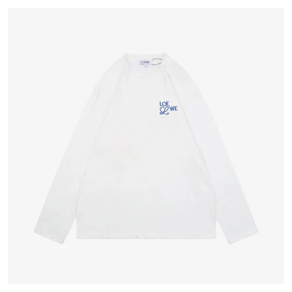 L Color-Contrast Dislocated Logo Embroidered Shirt White