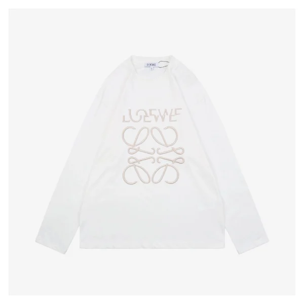 L Dislocated Logo Embroidered Shirt White