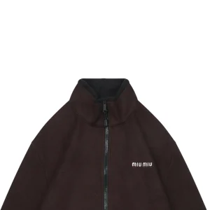 MM Brown Fleece Stand Collar Jacket