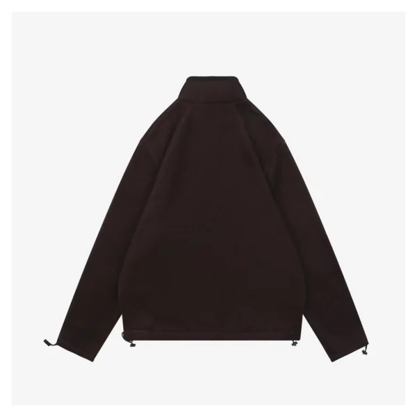 MM Brown Fleece Stand Collar Jacket