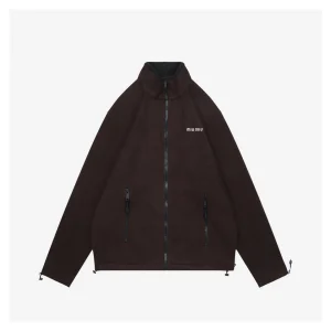 MM Brown Fleece Stand Collar Jacket