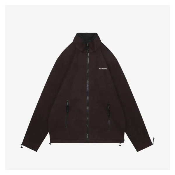 MM Brown Fleece Stand Collar Jacket