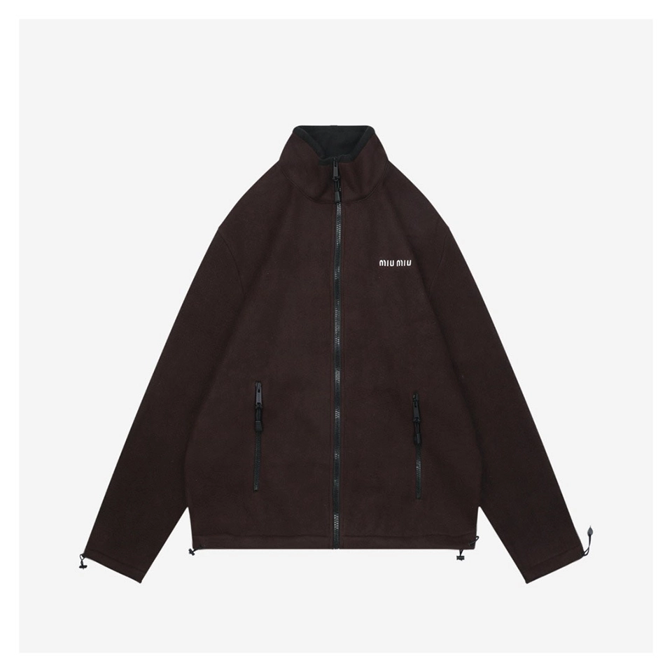MM Brown Fleece Stand Collar Jacket