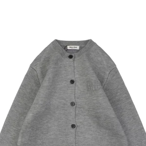 MM Grey Knit Button Jacket