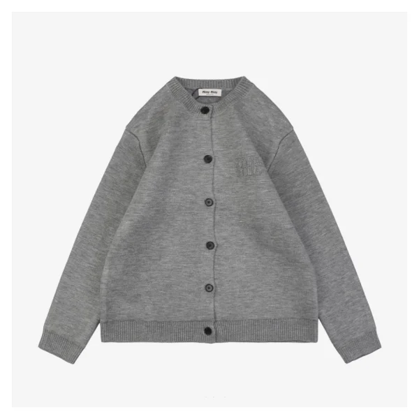 MM Grey Knit Button Jacket