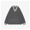 MM Grey/White Logo V-Neck Sweater