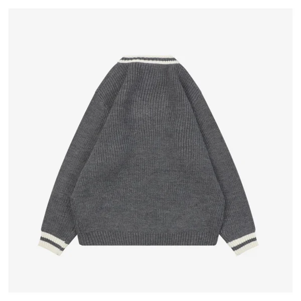 MM Grey/White Logo V-Neck Sweater