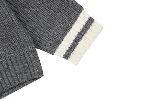 MM Grey:White Logo V-Neck Sweater5.jpeg