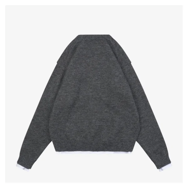 MM Layered-Look Wool Knit Sweater