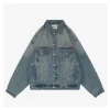 MM Letter Patch Embroidered Denim Jacket