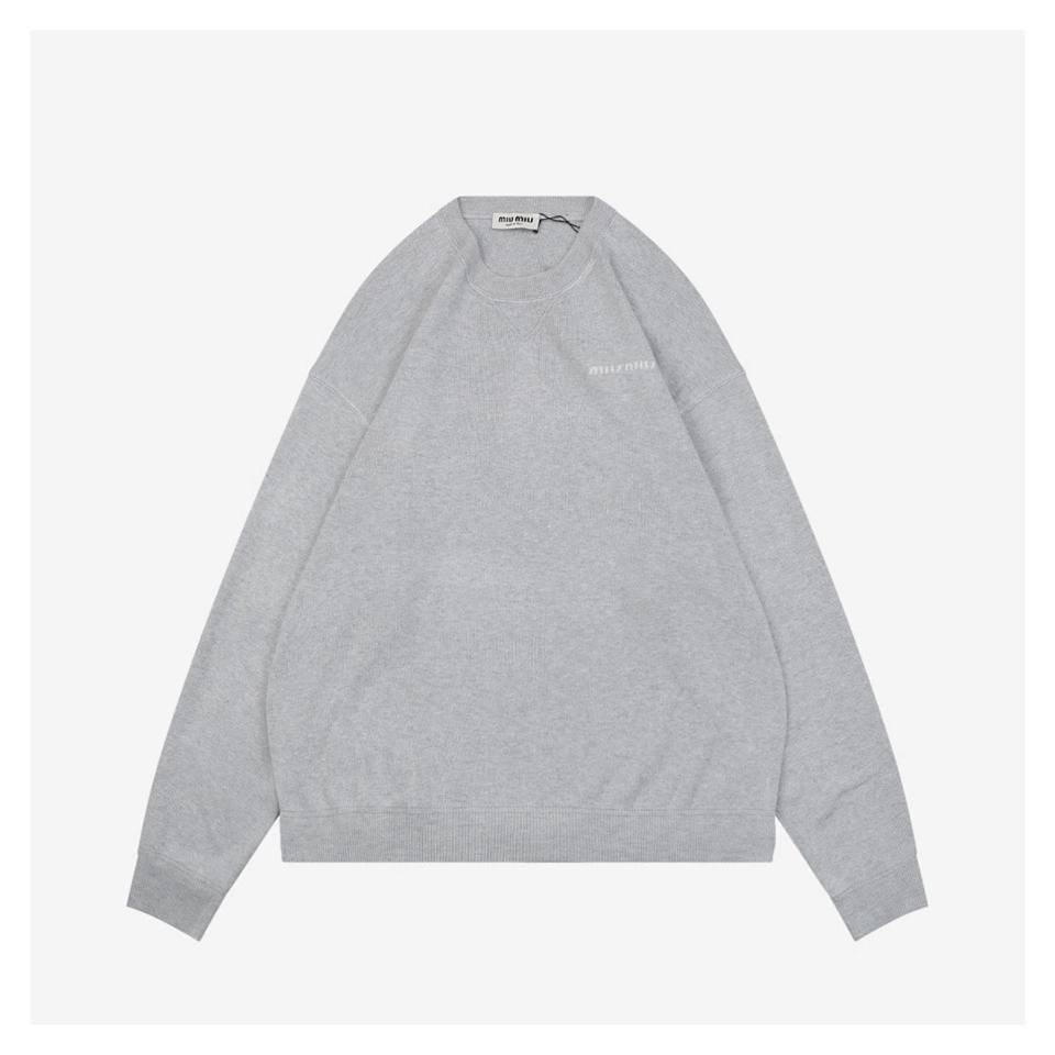MM Small Logo Grey Crewneck Sweater
