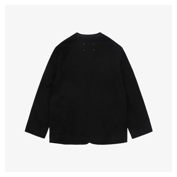 Maison Margiela Collarless Wool-Blend Suit Jacket
