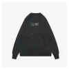 Maison Margiela Distressed Wool Crewneck Sweater in Charcoal Grey
