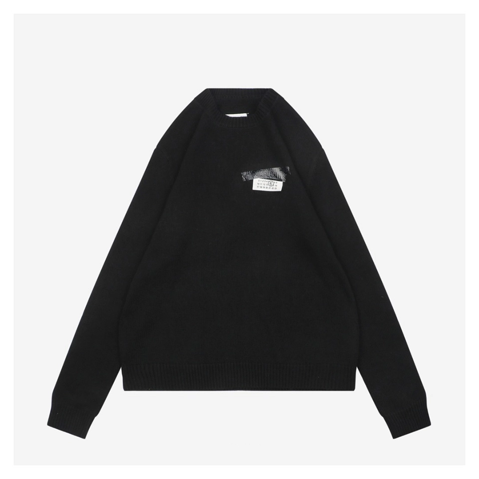 Maison Margiela Tape Detail Number Logo Wool Sweater